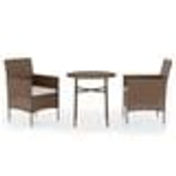 vidaXL Ensemble à manger de jardin 3pcs Résine tressée Marron