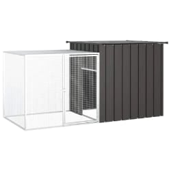 vidaXL Cage poules anthracite 200x91x100 cm
