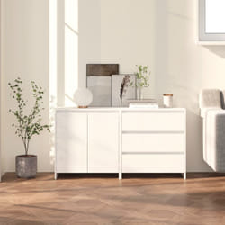 Vidaxl - Buffets 2 pcs Blanc Bois d'ingénierie