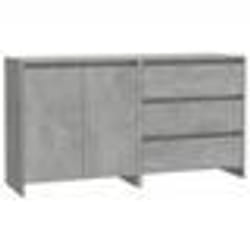 vidaXL Buffets 2 pcs Gris béton Bois d'ingénierie