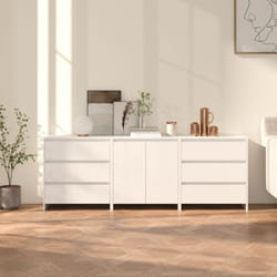Vidaxl - Croyance de conception moderne avec 3 tiroirs sur le côté et 2 portes latérales différentes couleurs couleur : Blanc