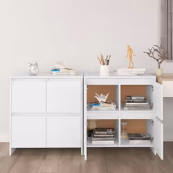 vidaXL Buffets 2 pcs Blanc 70x41x75 cm Bois d'ingénierie