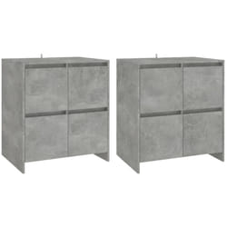 Vidaxl - Buffets 2 pcs Gris béton 70x41x75 cm Bois d'ingénierie