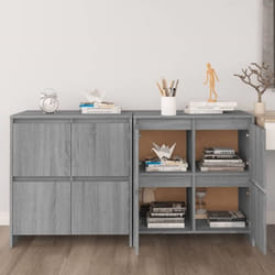vidaXL Buffets 2 pcs Sonoma gris 70x41x75 cm Bois d'ingénierie