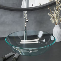 Vidaxl - Lavabo de bain avec robinet et drain à poussoir Verre trempé