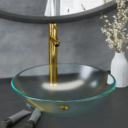 vidaXL Lavabo avec Robinet - Doré