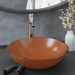 VidaXL Lavabo - Verre Trempé Marron