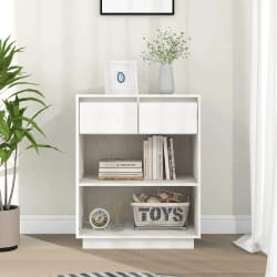 vidaXL Armoire console Blanc 60x34x75 cm Bois de pin solide