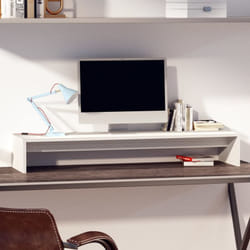Vidaxl - Support de moniteur Blanc 100x27x15 cm Bois de pin solide