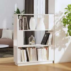 vidaXL Bibliothèque/Séparateur de pièce Blanc 80x25x101 cm Pin massif