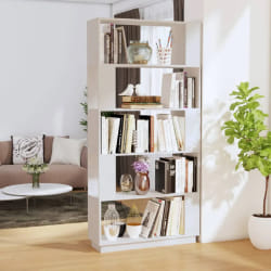 vidaXL Bibliothèque/Séparateur de pièce Blanc 80x25x163,5cm Pin massif