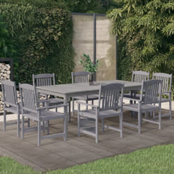 Vidaxl - Ensemble à manger de jardin 9 pcs Bois d'acacia Gris