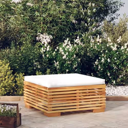 Ce repose-pied en bois, qui se distingue par son design à lattes et ses coussins moelleux, sera un atout pour votre jardin, t ...