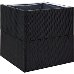 Vidaxl - Jardinière Noir 80x80x80 cm Résine tressée