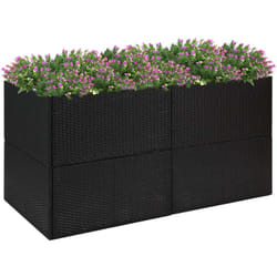 Vidaxl - Jardinière Noir 157x80x80 cm Résine tressée