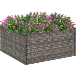 Vidaxl - Jardinière Gris 80x80x40 cm Résine tressée