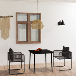 Vidaxl - Ensemble à manger de jardin 3 pcs Noir