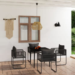 Vidaxl - Ensemble à manger de jardin 5 pcs Noir
