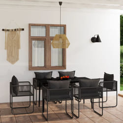 Vidaxl - Ensemble à manger de jardin 7 pcs Noir