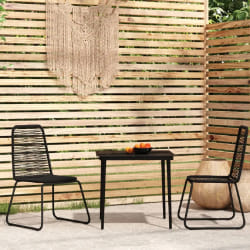 vidaXL Ensemble à manger de jardin 3 pcs Noir
