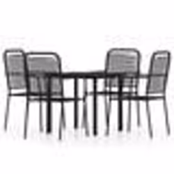 vidaXL Ensemble à manger de jardin 5 pcs Noir