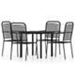vidaXL Ensemble à manger de jardin 5 pcs Noir