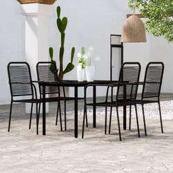 Vidaxl - Ensemble de salle à manger de jardin 5 pcs Noir