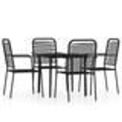 vidaXL Ensemble à manger de jardin 5 pcs Noir