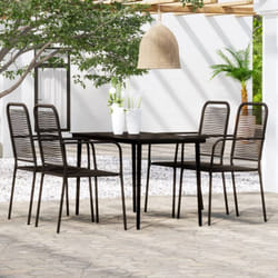 Vidaxl - Ensemble à manger de jardin 5 pcs Noir