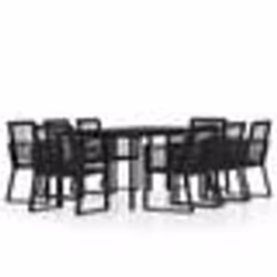 vidaXL Ensemble à manger de jardin 9 pcs Noir