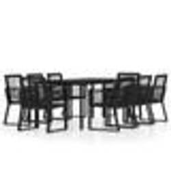 vidaXL Ensemble à manger de jardin 9 pcs Noir