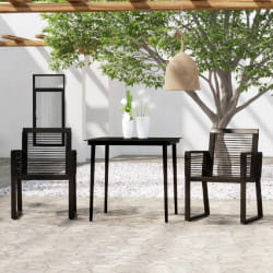 vidaXL Ensemble à manger de jardin 3 pcs Noir