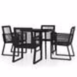 vidaXL Ensemble à manger de jardin 5 pcs Noir