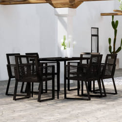 Vidaxl - Ensemble à manger de jardin 7 pcs Noir