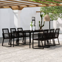 Vidaxl - Ensemble à manger de jardin 7 pcs Noir