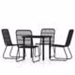 vidaXL Ensemble à manger de jardin 5 pcs Noir