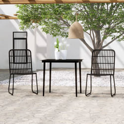 Vidaxl - Ensemble à manger de jardin 3 pcs Noir