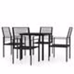 vidaXL Ensemble à manger de jardin 5 pcs Noir