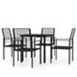 vidaXL Ensemble à manger de jardin 5 pcs Noir