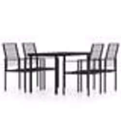 vidaXL Ensemble à manger de jardin 5 pcs Noir