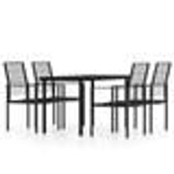 vidaXL Ensemble à manger de jardin 5 pcs Noir