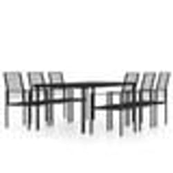 vidaXL Ensemble à manger de jardin 7 pcs Noir