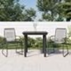 vidaXL Ensemble à manger de jardin 3 pcs noir rotin PVC