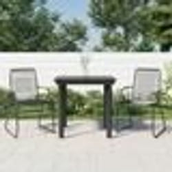vidaXL Ensemble à manger de jardin 3 pcs noir rotin PVC