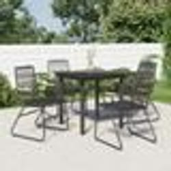 vidaXL Ensemble à manger de jardin 5 pcs Noir Rotin PVC