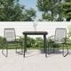 vidaXL Ensemble à manger de jardin 3 pcs noir rotin PVC
