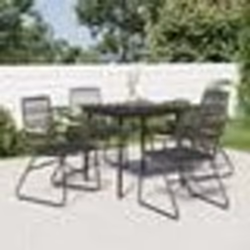 vidaXL Ensemble à manger de jardin 5 pcs Noir Rotin PVC