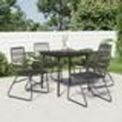 vidaXL Ensemble à manger de jardin 5 pcs Noir Rotin PVC