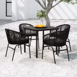 Créez une esthétique convaincante et uniforme dans votre espace extérieur avec cet ensemble de salle à manger de jardin ! Cet ...