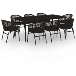 Vidaxl - Ensemble à manger de jardin 9 pcs Noir